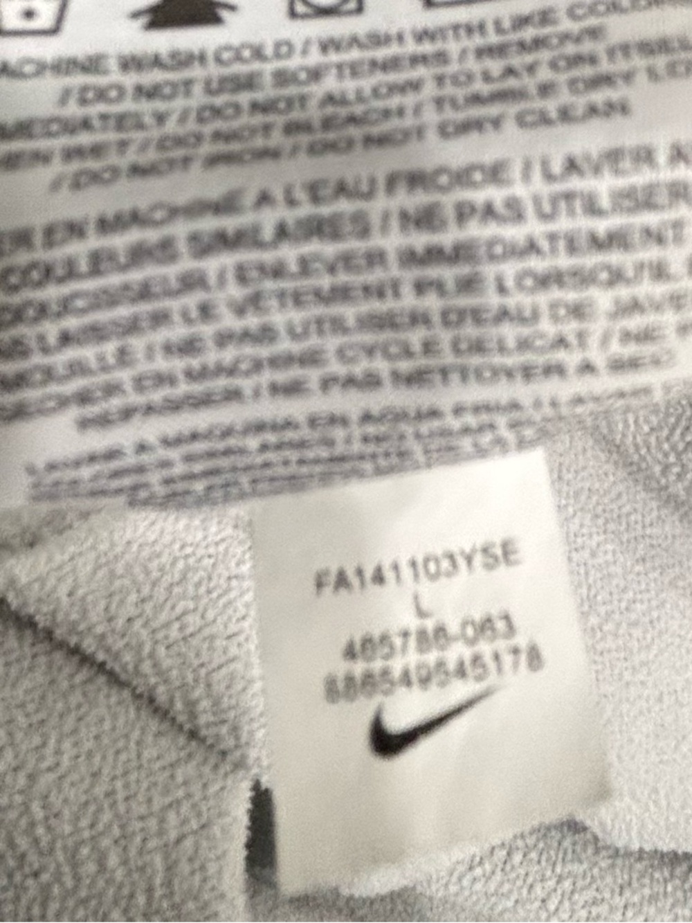 Nike Therma-Fit Men's Gray Fleece Full Zip Hoodie Hooded Pockets Long Sleeve L - Picture 5 of 5